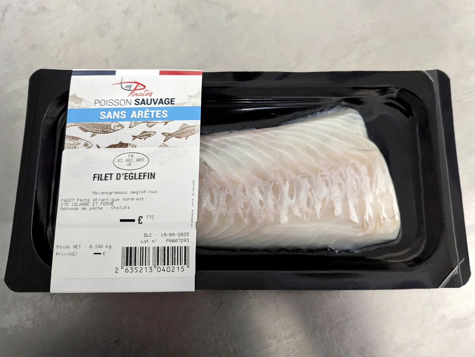 Filet d’églefin en barquette SkinPack Les Pirates