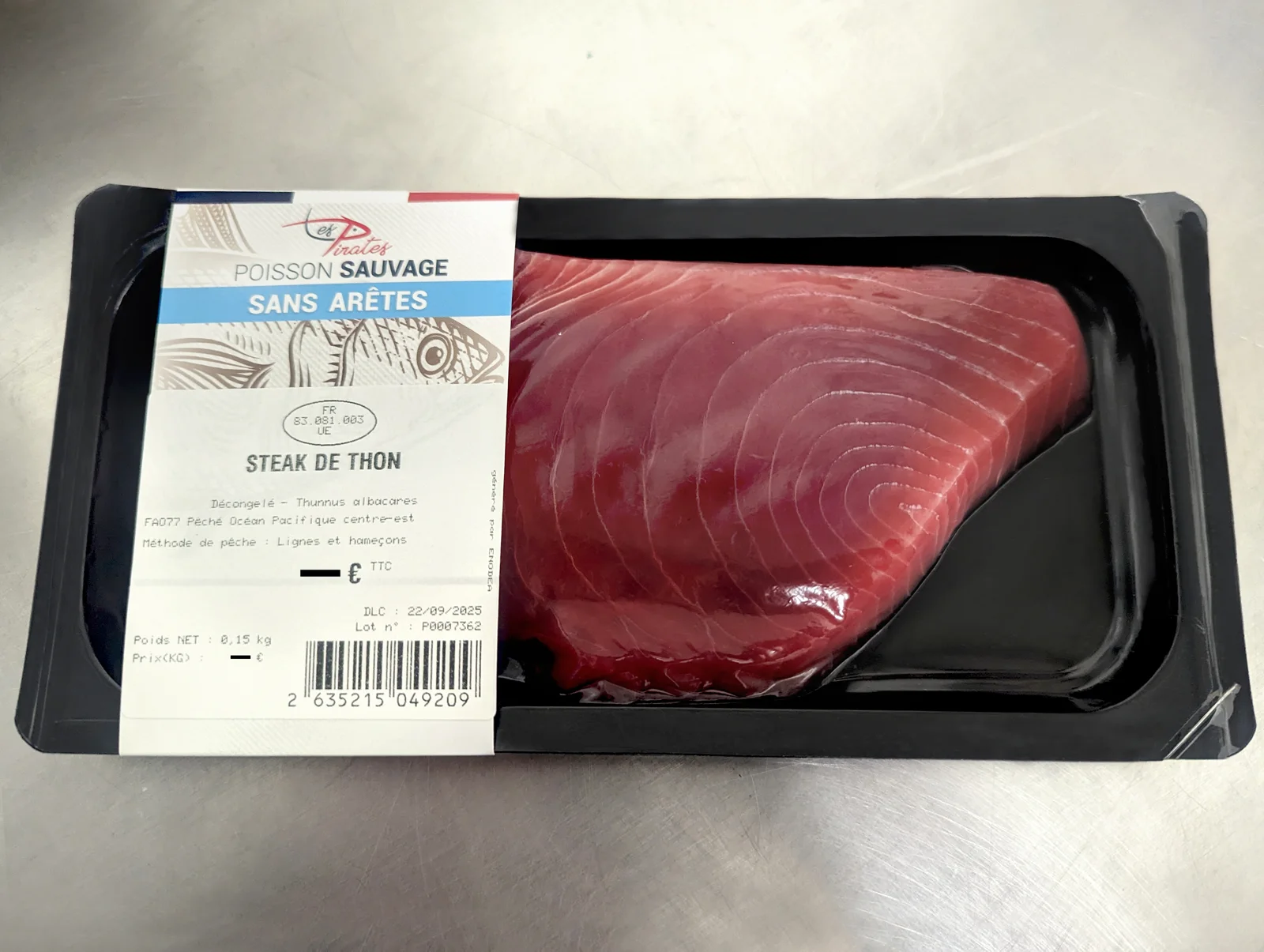 Steak de thon en barquette SkinPack Les Pirates
