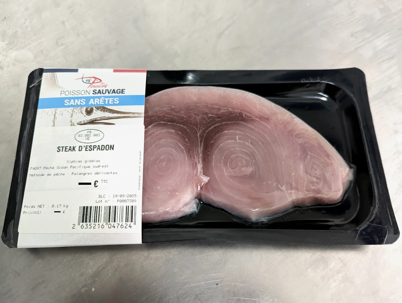 Steak d’espadon en barquette SkinPack Les Pirates