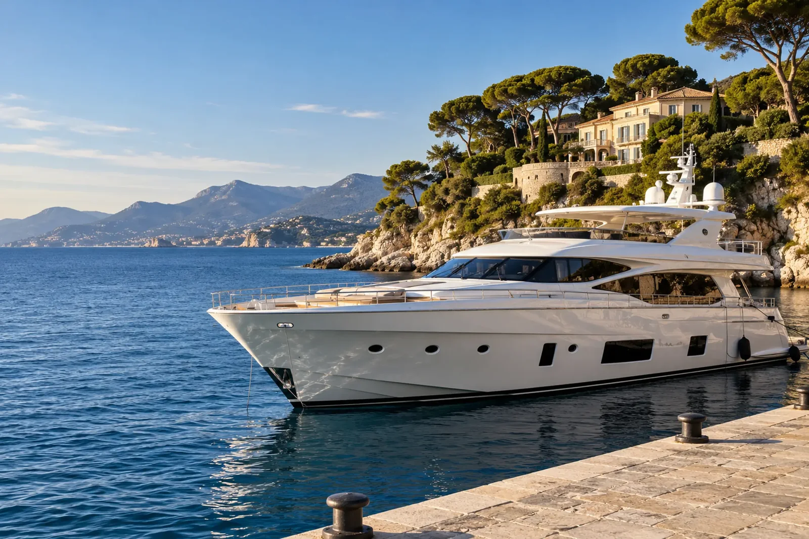 Yacht au bord de la Méditerranée